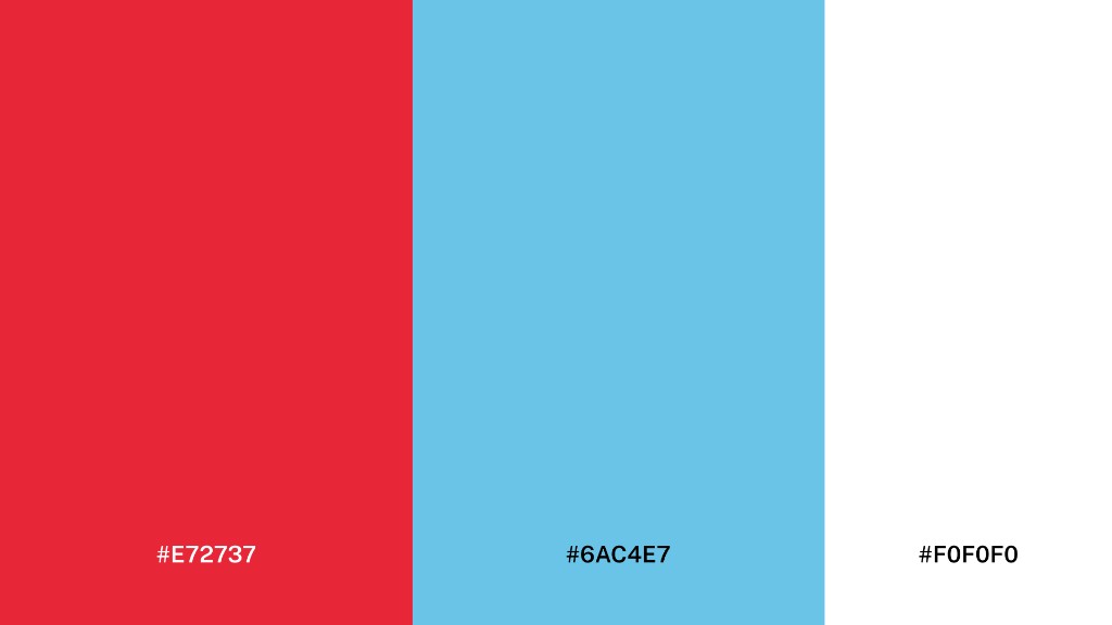 Odisha Design Week color palette: Temple Red #E72737, Mahanadi Cyan #6AC4E7, Sand White #F0F0F0.
